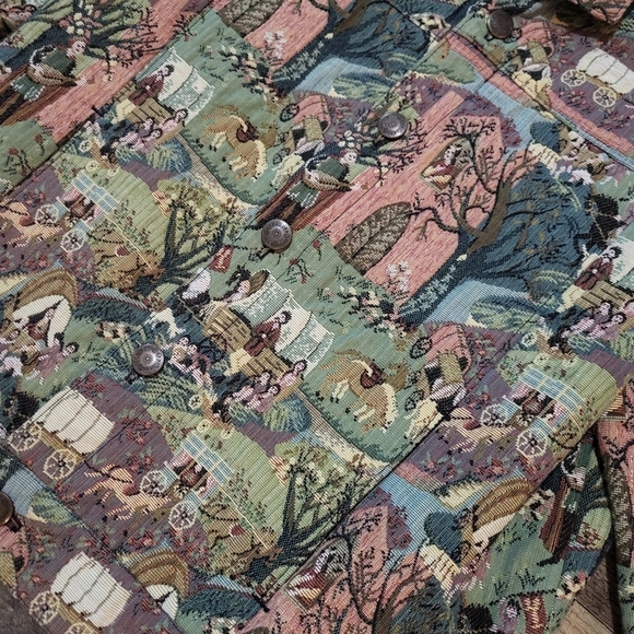 Vintage Women's Central Falls Tapestry Horse & Wagon Jacket Size Large - Picture 4 of 8